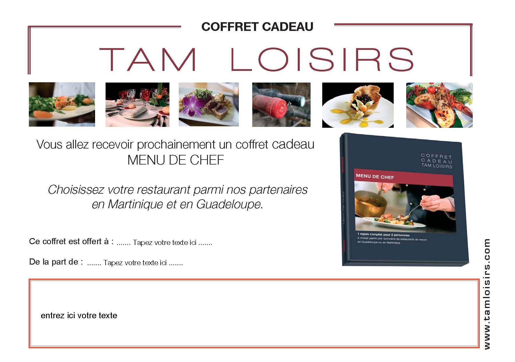 bon menu de chef